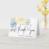 Bruidsmeisje Dank Je Geschenk Bruidsstoet Blauwe B Kaart (Gele Bloem)