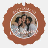 Bruidsmeisje Dank Je Geschenk Bruiloft Ornament Kaart (Voorkant)