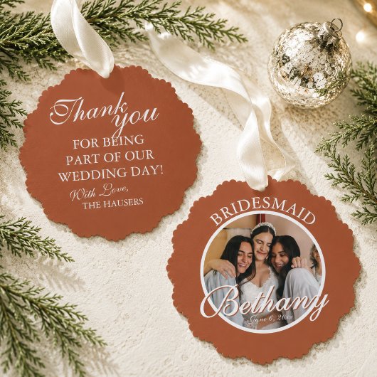 Bruidsmeisje Dank Je Geschenk Bruiloft Ornament Kaart