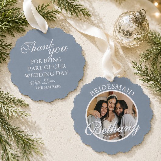 Bruidsmeisje Dank Je Geschenk Bruiloft Ornament Kaart