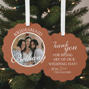 Bruidsmeisje Dank Je Geschenk Bruiloft Ornament Kaart