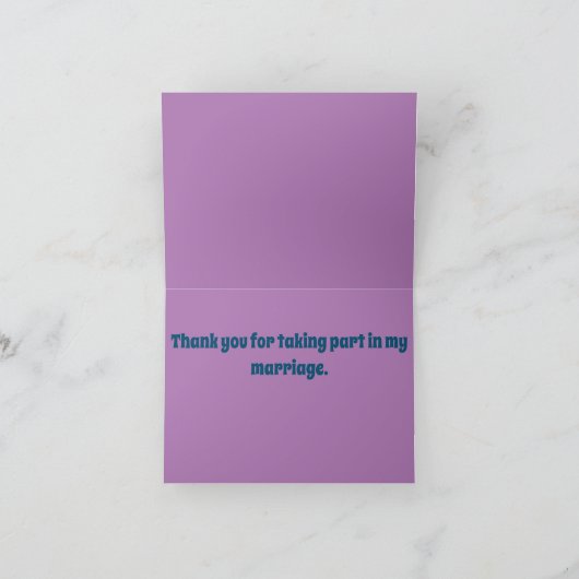 Bruidsmeisje dank u bedankkaart (Binnen)