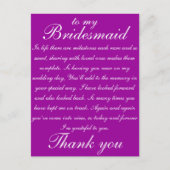 Bruidsmeisje Dank u Briefkaart (Voorkant)