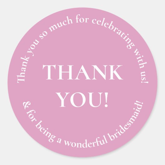 Bruidsmeisje dank u bruiloftsgunst Sticker (Voorkant)