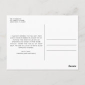 Bruidsmeisje dank u foto bruiloft briefkaart (Achterkant)