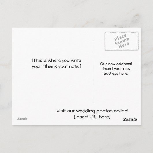 Bruidsmeisje dank u nota Briefkaart (Achterkant)