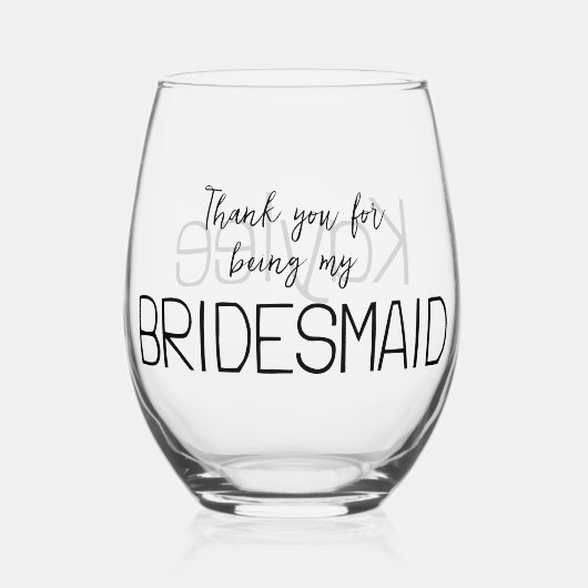 bruidsmeisje dank u wijnglas zonder voet (Voorkant)