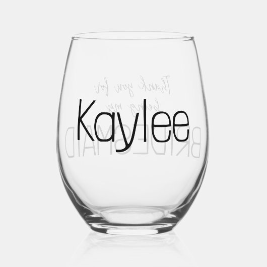 bruidsmeisje dank u wijnglas zonder voet (Achterkant)