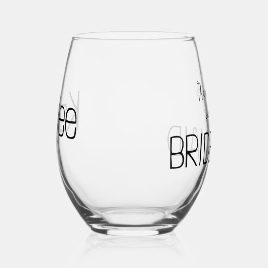 bruidsmeisje dank u wijnglas zonder voet (Rechts)