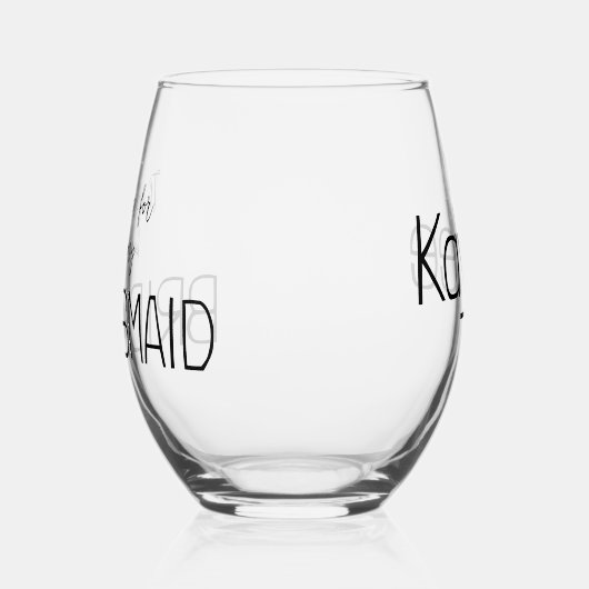 bruidsmeisje dank u wijnglas zonder voet (Links)