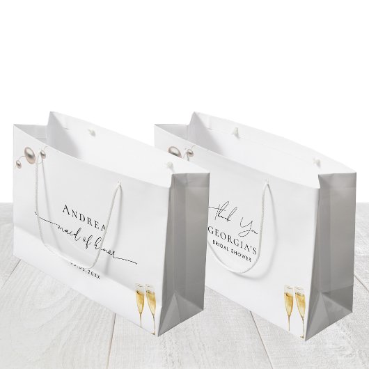 Bruidsmeisje Dankjewel Parels en Prosecco Groot Cadeauzakje