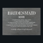 Bruidsmeisje definitie grappig voorstel kaart<br><div class="desc">Grappige kaarten.</div>
