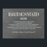 Bruidsmeisje definitie grappig voorstel kaart<br><div class="desc">Grappige kaarten.</div>