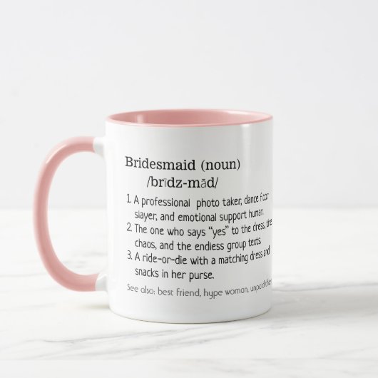 Bruidsmeisje definitie Hartelijk Cadeau Mok (Links)