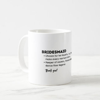 Bruidsmeisje definitiekaart – Grappig en oprecht B Koffiemok