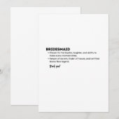 Bruidsmeisje definitiekaart – Grappig & Hartverwar Bedankkaart (Voorkant / Achterkant)