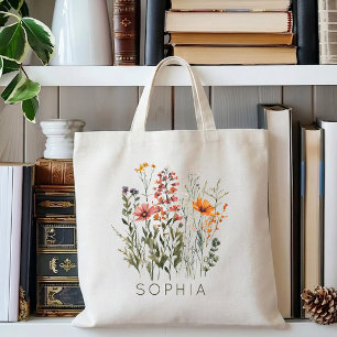 Bruidsmeisje Douane Wilde Bloemen Moederdag Moed Tote Bag