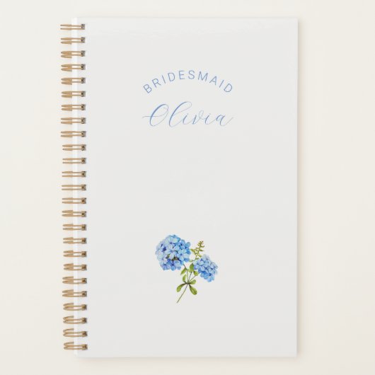 Bruidsmeisje Dusty Blue Floral Wedding Planner (Voorkant)