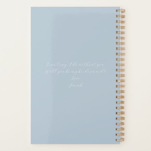 Bruidsmeisje Dusty Blue gepersonaliseerde bruiloft Planner (Achterkant)