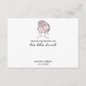 Bruidsmeisje Dusty Pink Hair Tie Holder Informatiekaartje (Voorkant)