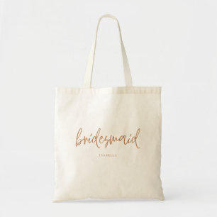 Bruidsmeisje Earthy Boho Handgeschreven Script Tote Bag