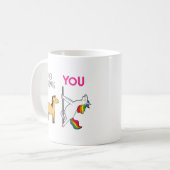 Bruidsmeisje Eenhoring Funny Bruiloft Koffiemok (Voorkant links)