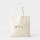 Bruidsmeisje. Eenvoudige zwarte en witte scriptie  Tote Bag (Voorkant)