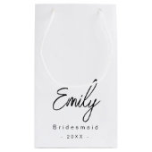 Bruidsmeisje Elegant Kleine Gift Bag | Zwart Wit Klein Cadeauzakje (Achterkant)