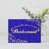 Bruidsmeisje Elegant Regal Golden Font uitnodiging (Staand voorkant)