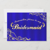 Bruidsmeisje Elegant Regal Golden Font uitnodiging (Voorkant)