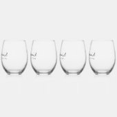 Bruidsmeisje Elegant Script Custom Name Gift Set Wijnglas Zonder Voet (Links)