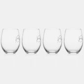 Bruidsmeisje Elegant Script Custom Name Gift Set Wijnglas Zonder Voet (Rechts)