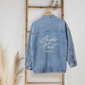 Bruidsmeisje Elegant Script Naam Bruiloft Partij Denim Jacket