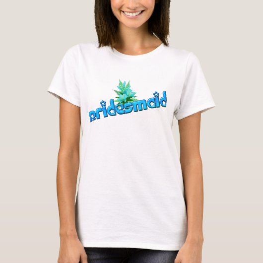 Bruidsmeisje en Bloemenboeket Schattigee bruiloft T-shirt (Voorkant)