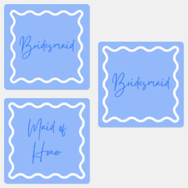 Bruidsmeisje en Maid of Honor Blue Labels