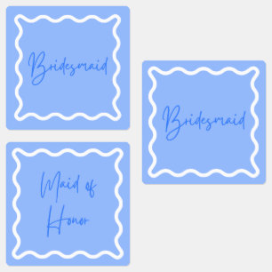 Bruidsmeisje en Maid of Honor Blue Labels