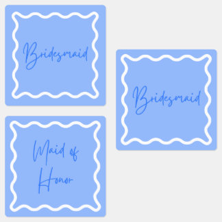 Bruidsmeisje en Maid of Honor Blue Labels