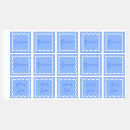 Bruidsmeisje en Maid of Honor Blue Labels