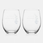 Bruidsmeisje eucalyptus groen aangepaste bruiloft wijnglas zonder voet (Achterkant)