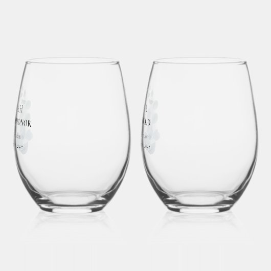 Bruidsmeisje eucalyptus groen aangepaste bruiloft wijnglas zonder voet (Links)