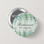 Bruidsmeisje eucalyptus groen gebladerte bos ronde button 5,7 cm (Voorkant /achterkant)