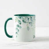 Bruidsmeisje eucalyptus groen groene bruiloft mok (Links)