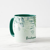 Bruidsmeisje eucalyptus groen groene bruiloft mok (Voorkant links)