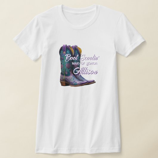 Bruidsmeisje Fancy Cowboy Boots T-shirt (Laagn)