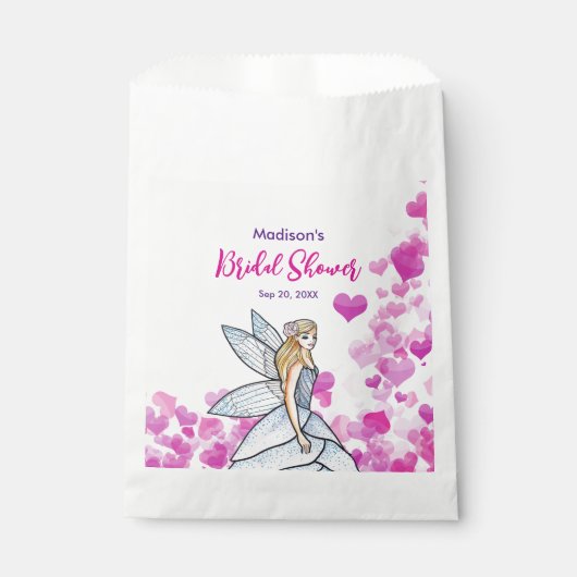 Bruidsmeisje Feeënprinses Roze Harten Mode P Bedankzakje (Voorkant)