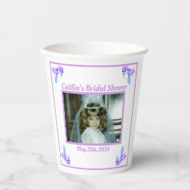 Bruidsmeisje Feest Periwinkle Thema Foto Papieren Bekers