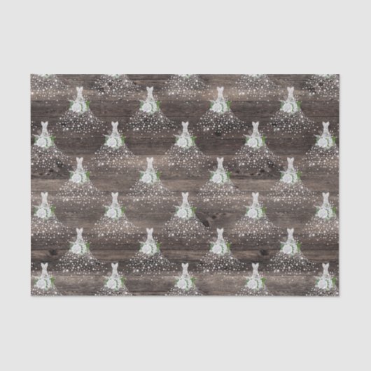 Bruidsmeisje feest Trouwjurk rustieke party Tissuepapier (Voorkant)