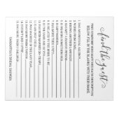 Bruidsmeisje Feest Vind de Gast Spel Notitieblok (Voorkant)