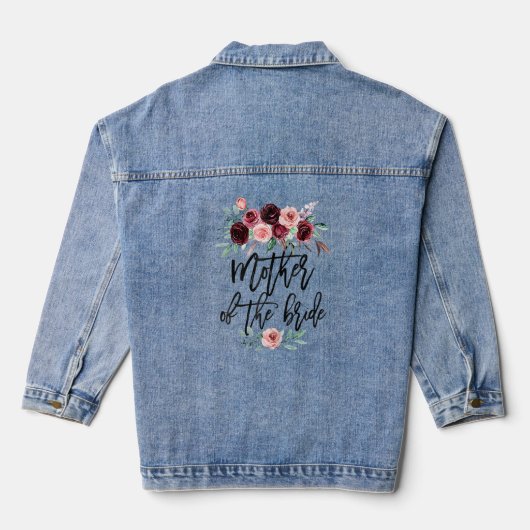 Bruidsmeisje feestelijke bruiloft voor bruid Moede Denim Jacket (Achterkant)
