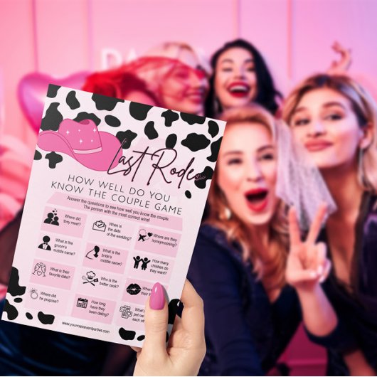 Bruidsmeisje Feestje Laatste Cowgirl Bruiloft Spel Kaart
